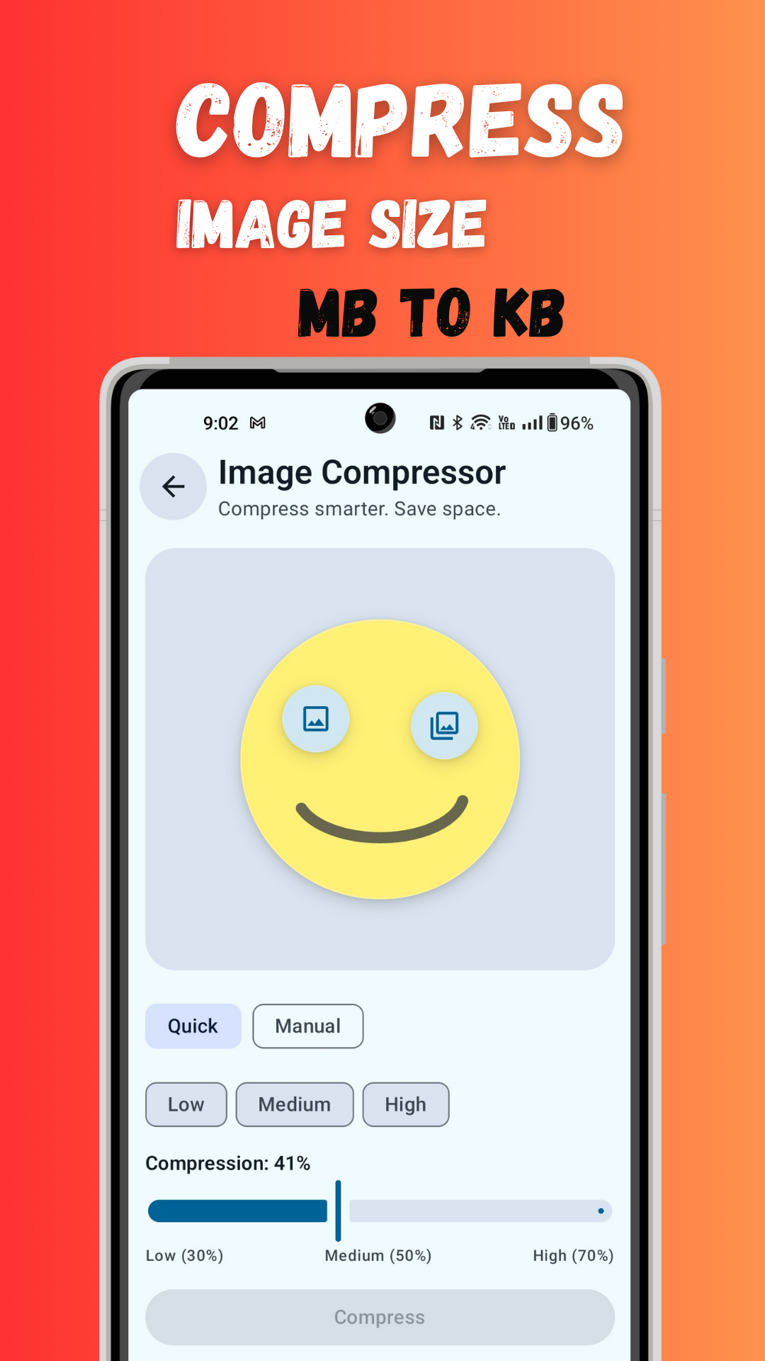 Screenshot 1 showing compression options